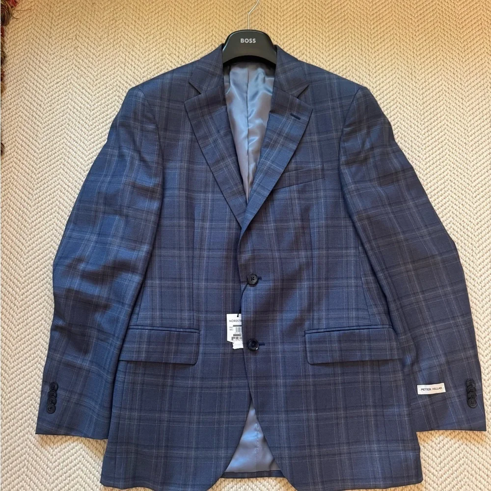 Peter Millar Men's Navy Plaid Blazer